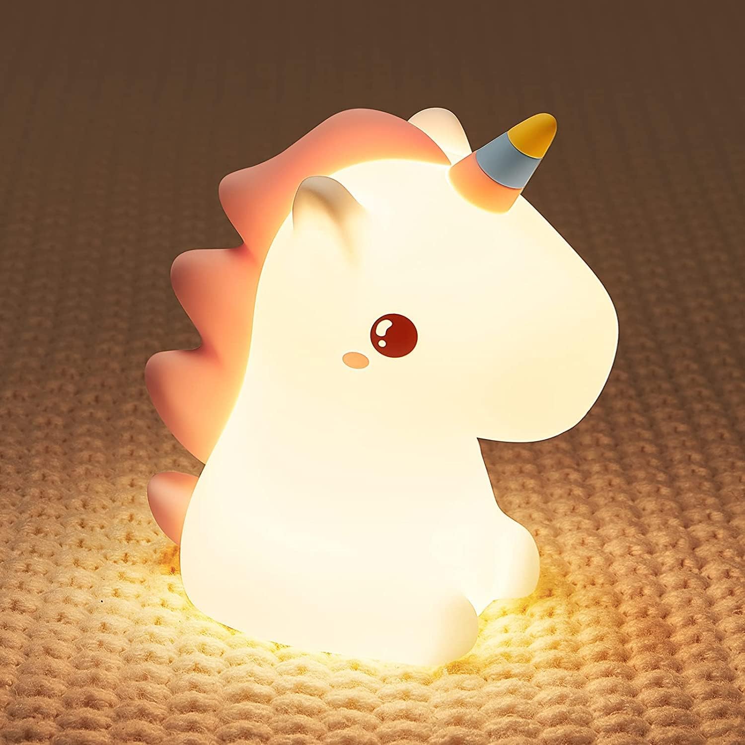 Unicorn Night Light for Girls Bedroom, Unicorns Gifts for Girls, Cute Night Lights for Kids Room, Squishy Silicone Nursery Lamp, LED Color Changing USB Rechargeable Baby Toddler Decor
