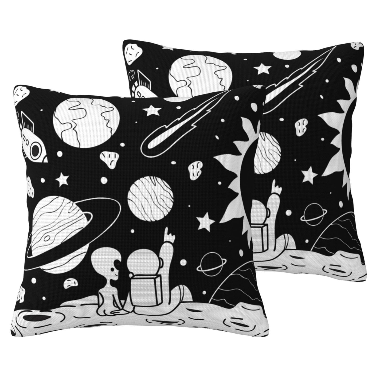 Housse de coussin extraterrestre lot de 2 pour décoration de salon