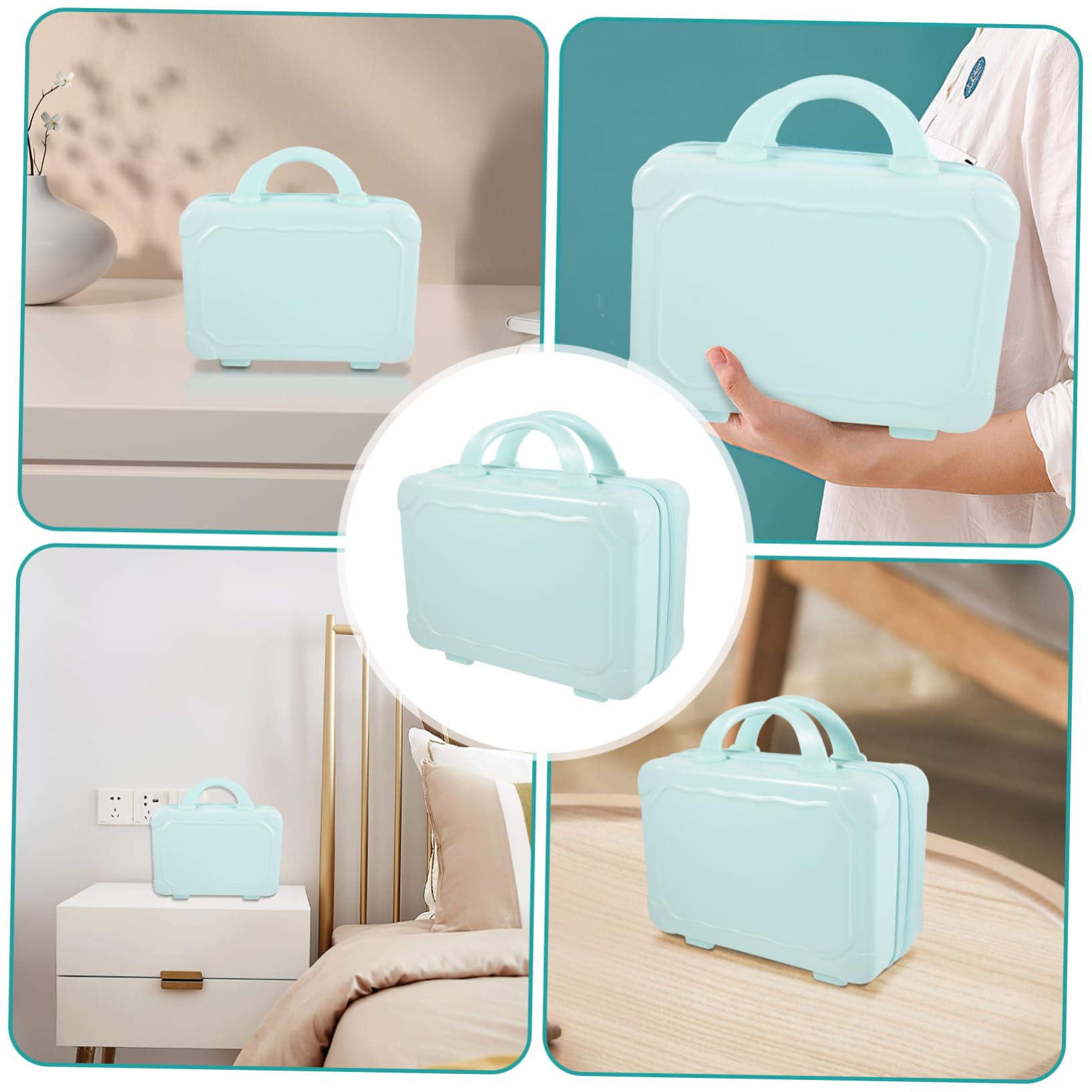 Estuche De Maquillaje Portátil Estuche De Viaje Pequeño para Mujer Neceser De Viaje Mini Maleta De Cosméticos De Maquillaje para Viajar