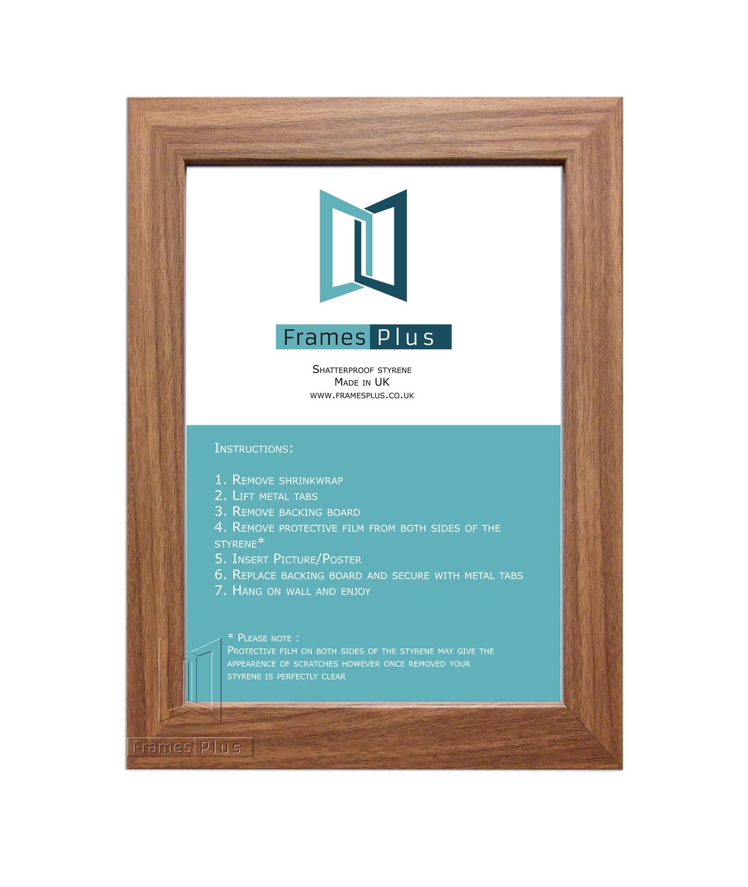 DARKOAK WOODEN EFFECT PICTURE PHOTO FRAMES SIZE: 50cm x 40cm, PORTRAIT OR LANDSCAPE READYMADE