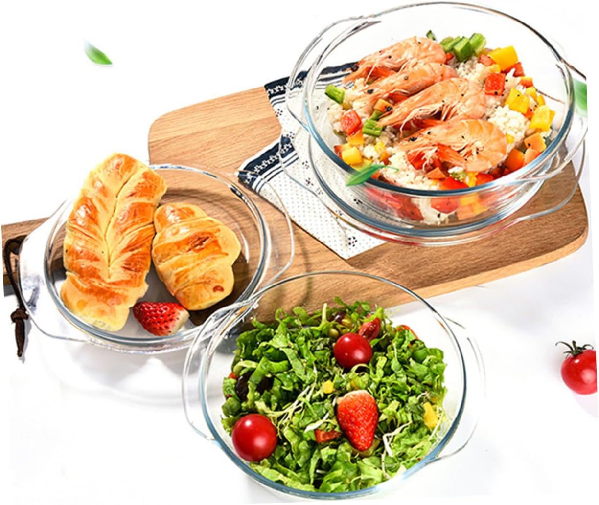 Microwave Safe Glass Bowl Lid Soup Pot Cover Kitchen Food Bowl for Soup Pots