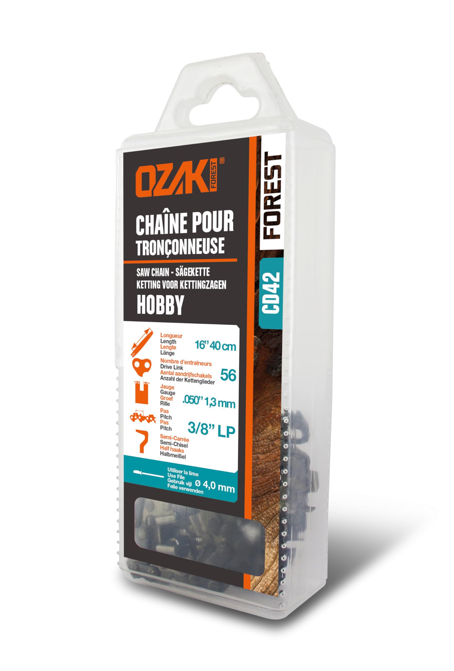 Chaîne de rechange Ozaki .3/8" LP jauge 1.3 mm à haute durabilité