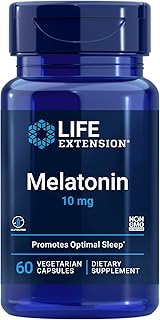 Life Extension Melatonin 10mg - for Restful Sleep, Immune Health and Hormone Balance - Supplement melatonin - 60 Vegetarian Capsules
