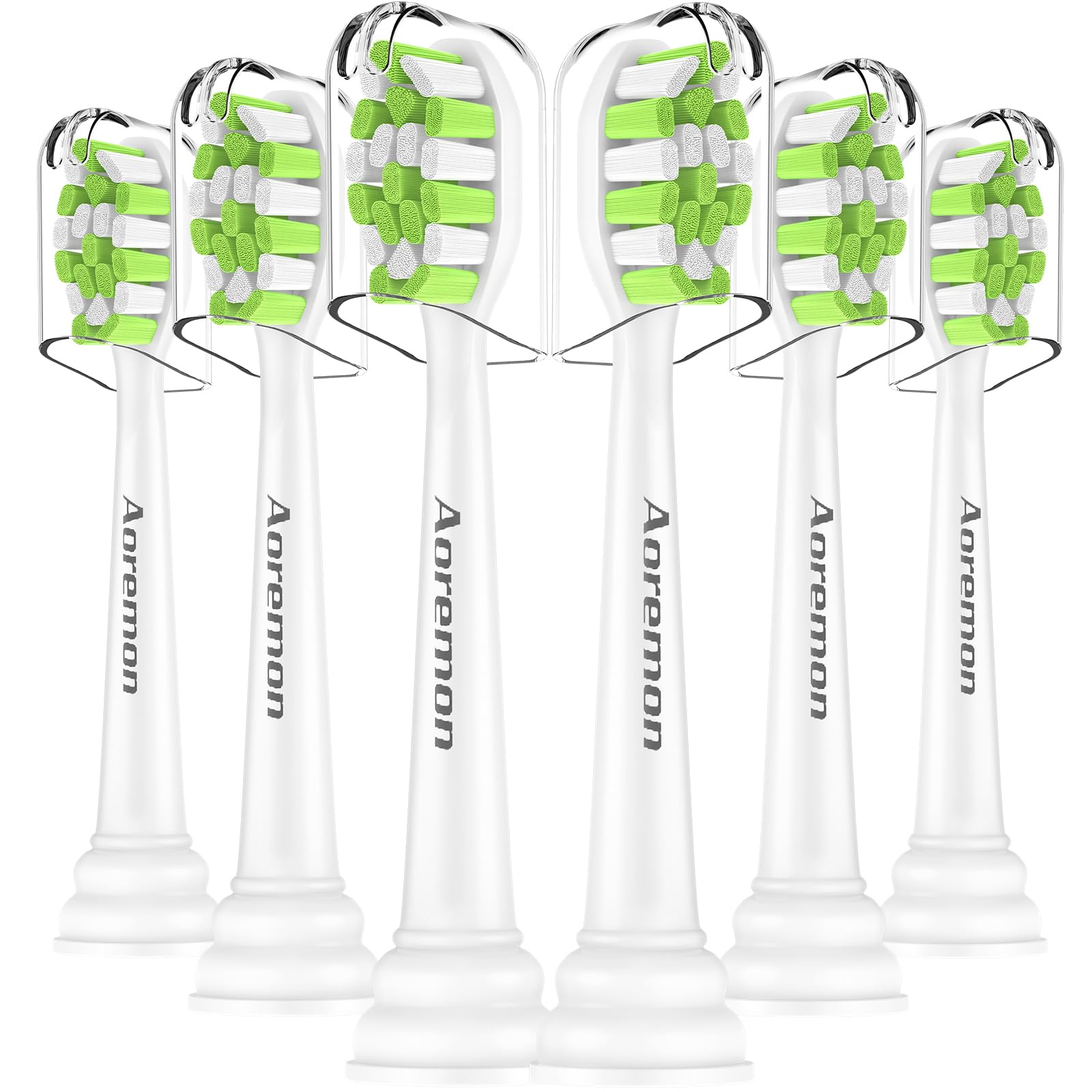 Aoremon Toothbrush Replacement Heads Compatible with Philips Sonicare 2 Series 3 Series ProtectiveClean 4100 5100 6100 W C2 C1 G2 G3 Brush Refill Heads Christmas Gifts for Family 6 Count, White