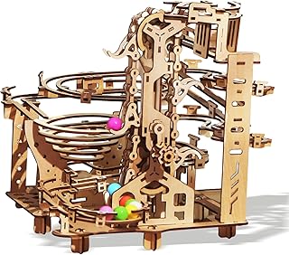 Comprar Kit de Carreras de Mármol de Madera - Rompecabezas 3D Con Bolas de Colores, Polipasto Escalonado y Mecanismo de Elevación de 3 Escalones - Rompecabezas Cinético de Bricolaje