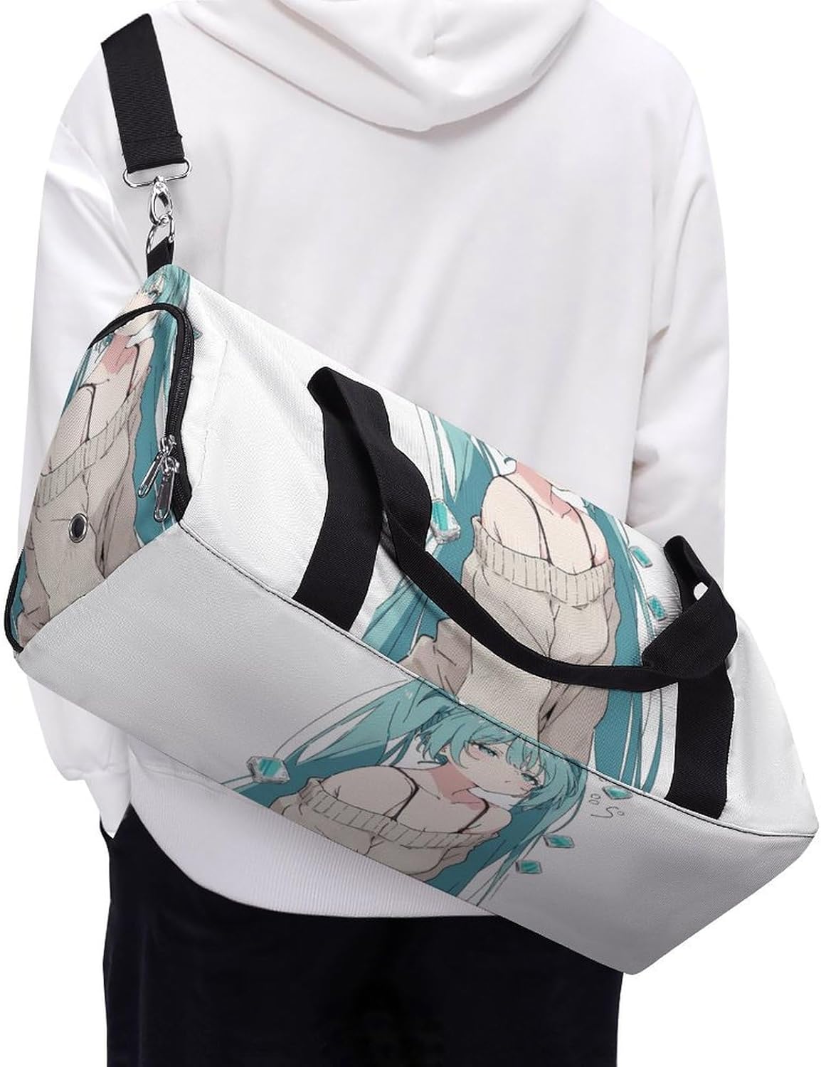 初音ミク スポーツバッグ ジムサック ショルダーバッグ 大容量 ゴルフ袋 手提げ 斜め掛け 肩掛け 3way ボストン袋 トラベル鞄