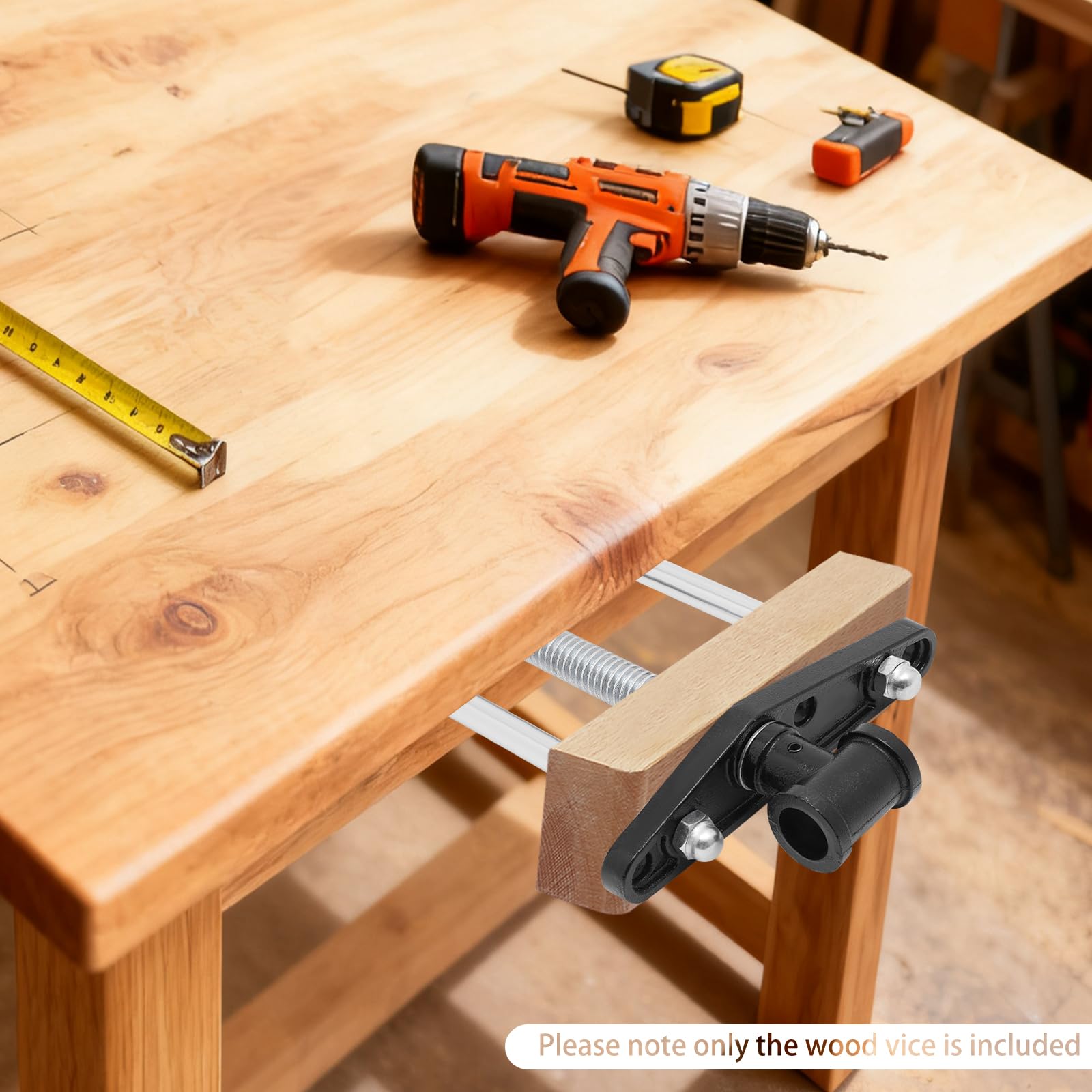 Pinze anteriori, ganasce per banco da lavoro, 10", morsa in legno per pialla, morsa in metallo per lavori in legno come piallare, segare, tronchi, legno