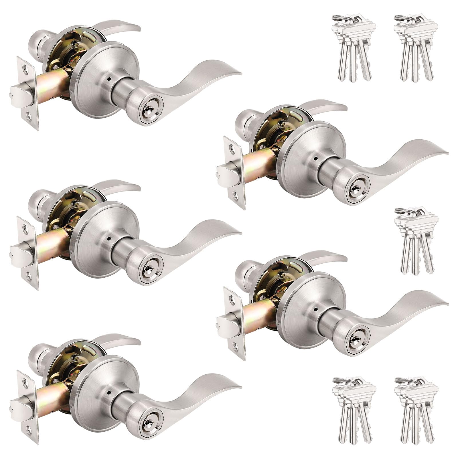 Probrico Black Entry Knobs - Keyed Alike Lockset -31