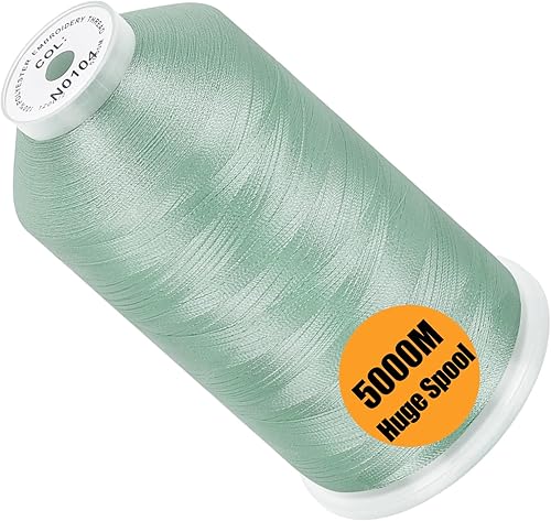 Miniatura 34 de New brothread - Bobina única de 5000 m de hilo de poliéster para máquina de bordar 40WT para máquinas comerciales y domésticas - Marigold