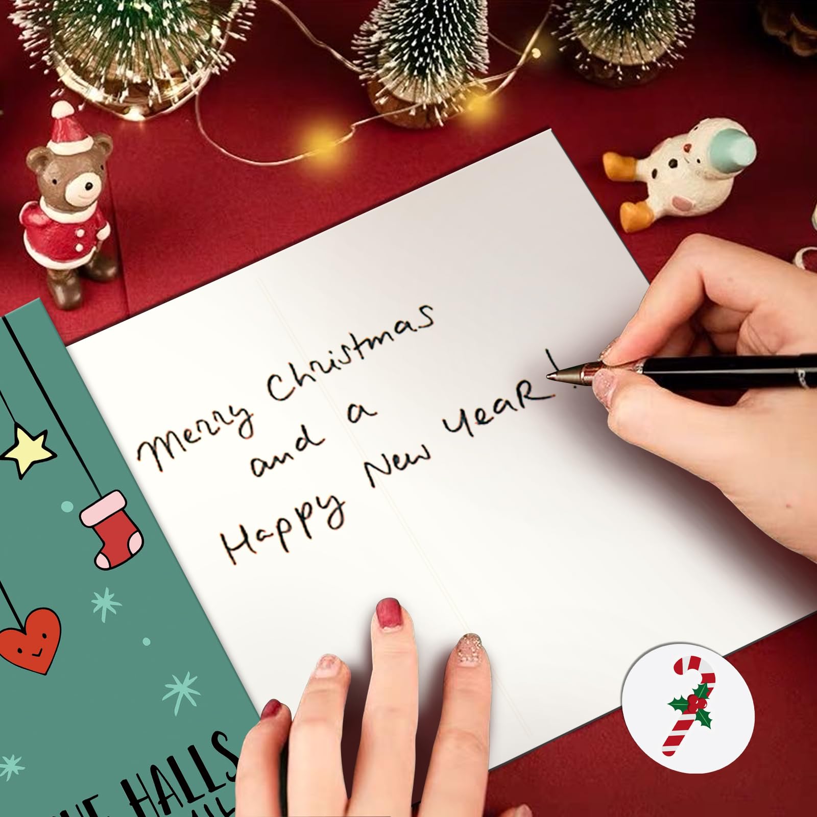 Obbyidk Paquete de 24 tarjetas de Navidad divertidas surtidas, 12 diseños surtidos en caja, tarjetas de Navidad sarcásticas, tarjetas de feliz día festivo con sobres y calcomanías de sellado, 4 x 6