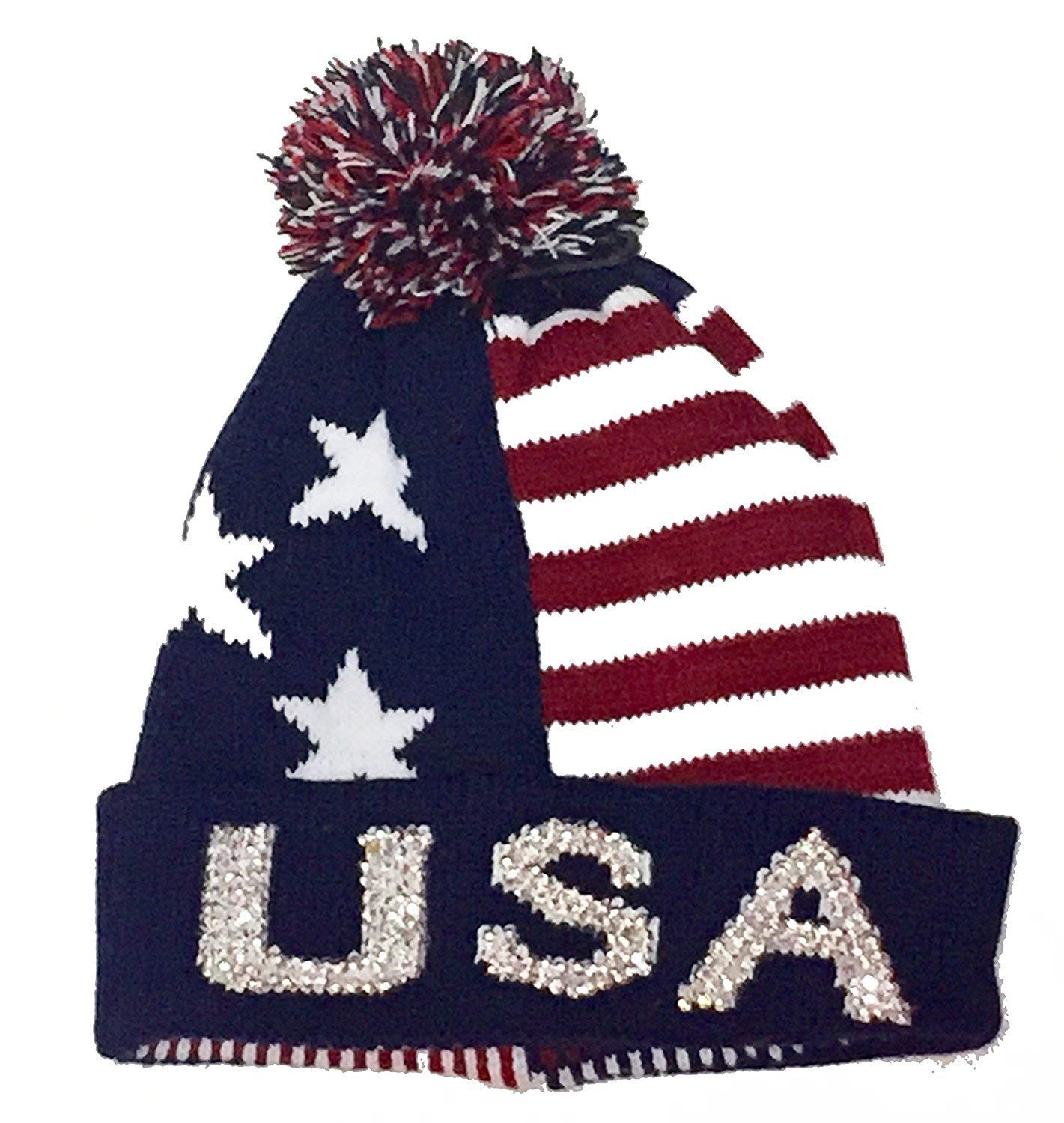 Skiweb Stars Pom Beanie Blue