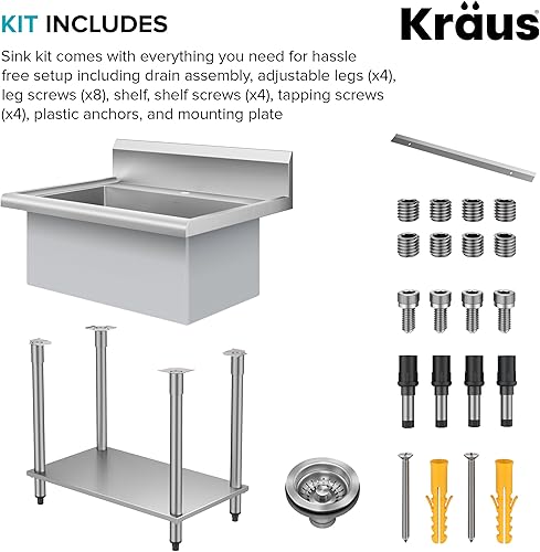 Vista 27 de Kraus Standart PRO KHU104-33 - Fregadero de cocina acero inoxidable de 33 in y 16 g, con doble pila de distribución 60 y 40 para montar bajo encimera