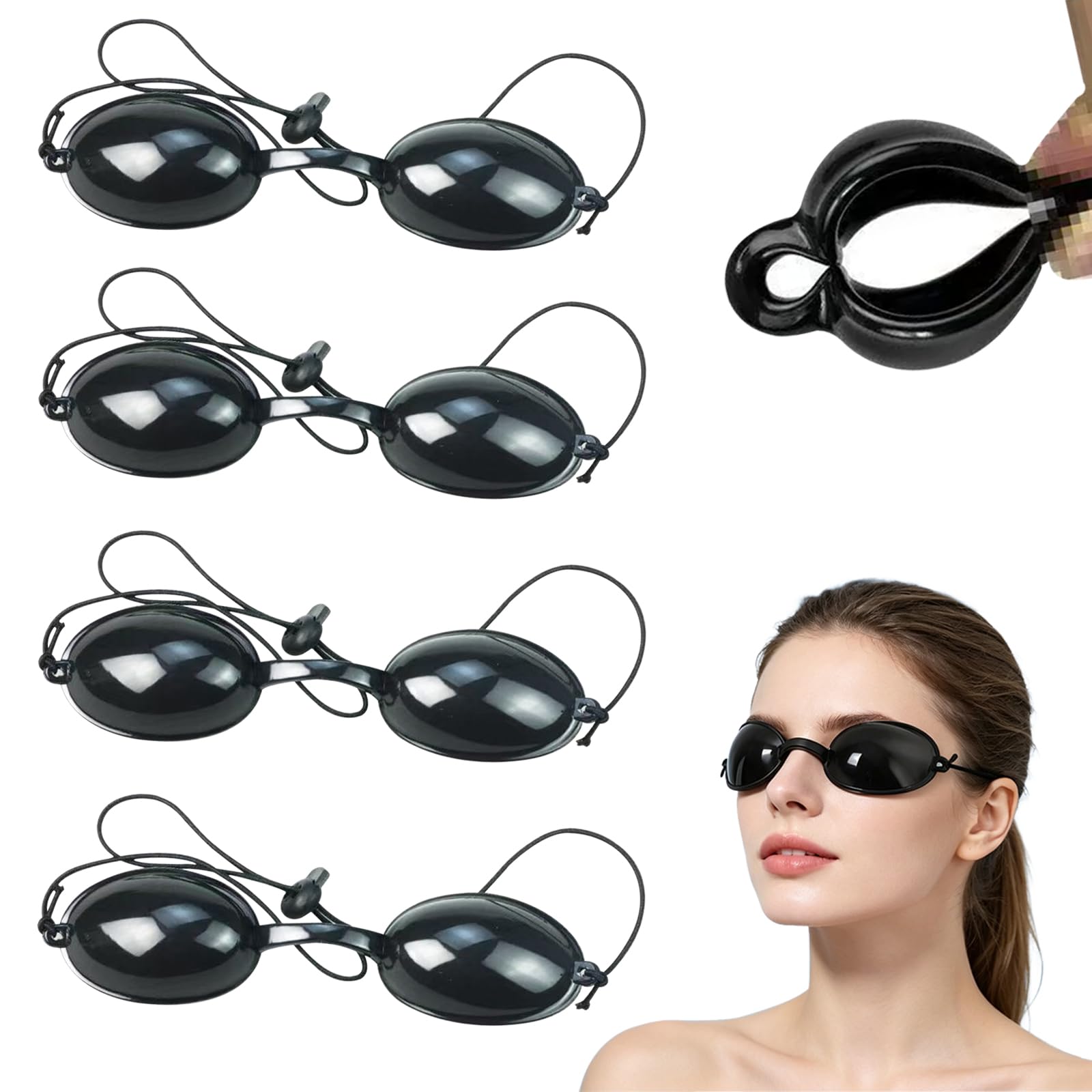 4 Pezzi Occhiali Protettivi Infrarossi, Regolabile Occhiali Luce Pulsata, Occhialini Solarium UV Protezione, Occhialis di Protezione Laser per Trattamenti di Bellezza e Abbronzatura Esterna