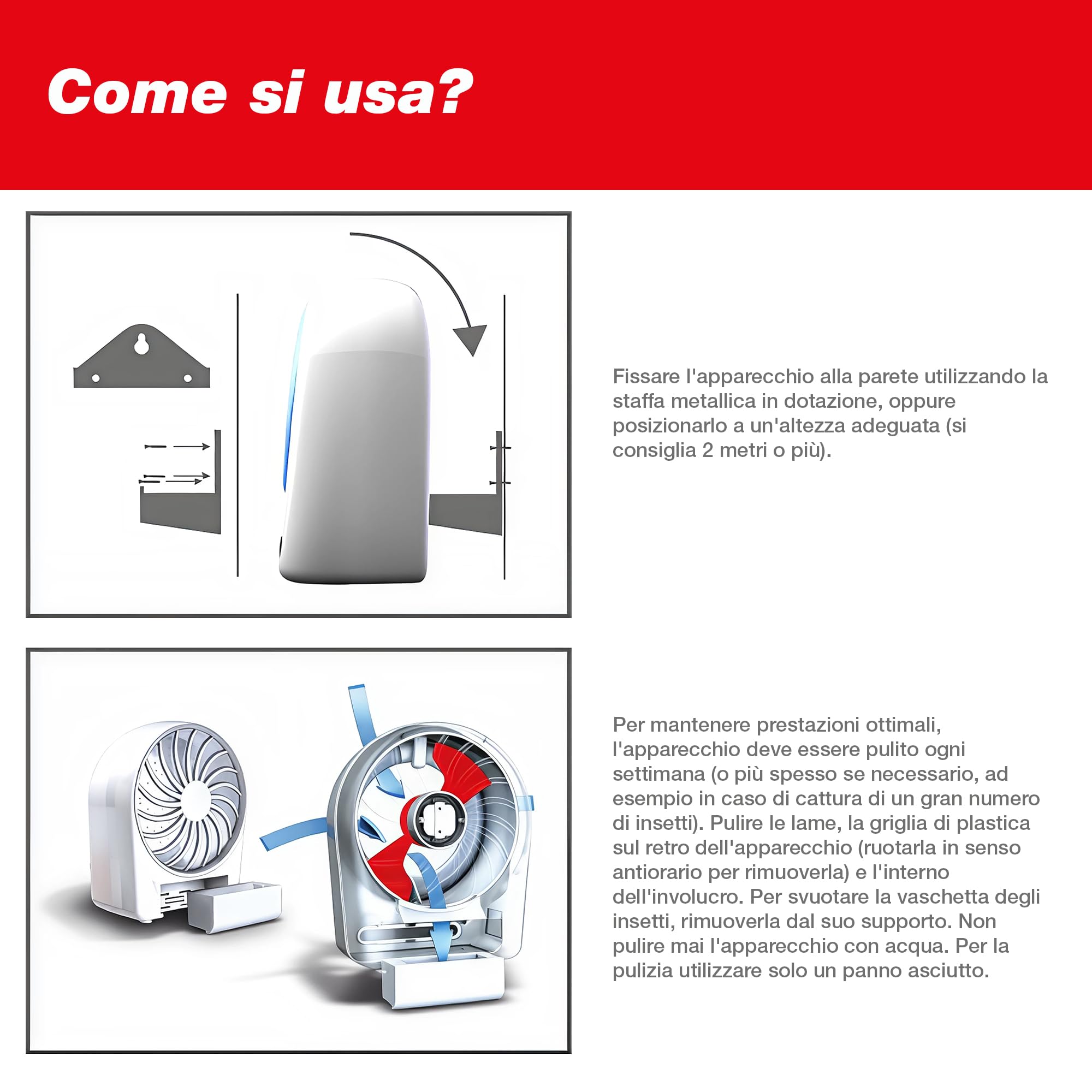 SWISSINNO Zanzariera Elettrica LED 15W - Acchiappainsetti Snapy - Cattura Ragni - Lampada Antizanzare da Interno - Trappola per Mosche e Zanzare - Uso Domestico