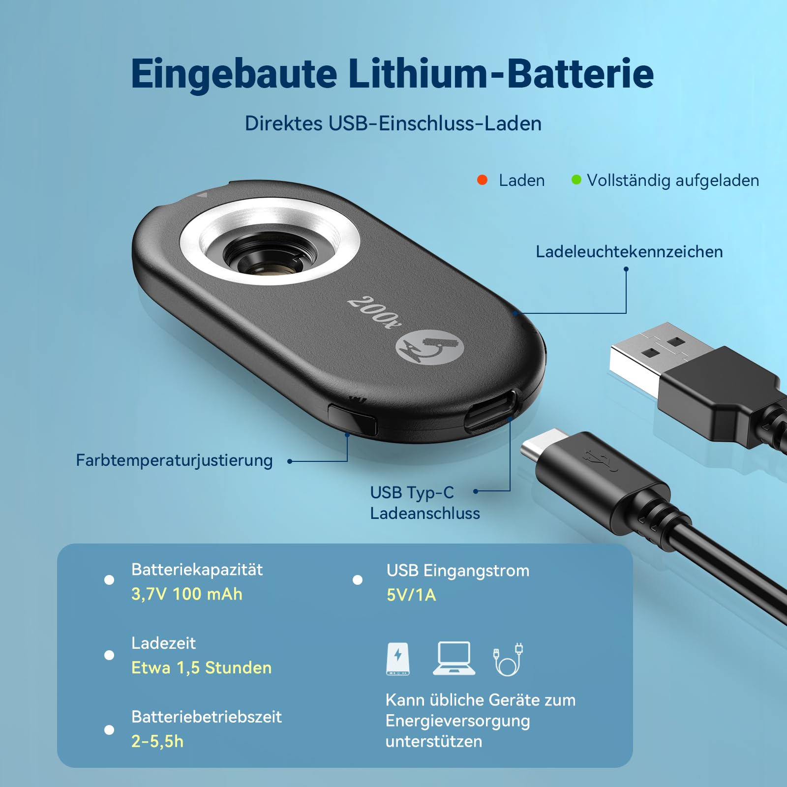 200 x mikroskop do telefonu komórkowego z CPL, soczewka mikroskopowa do telefonu komórkowego z oświetleniem LED UV/uniwersalny klips, praktyczny mini mikroskop do systemu Android/iPhone
