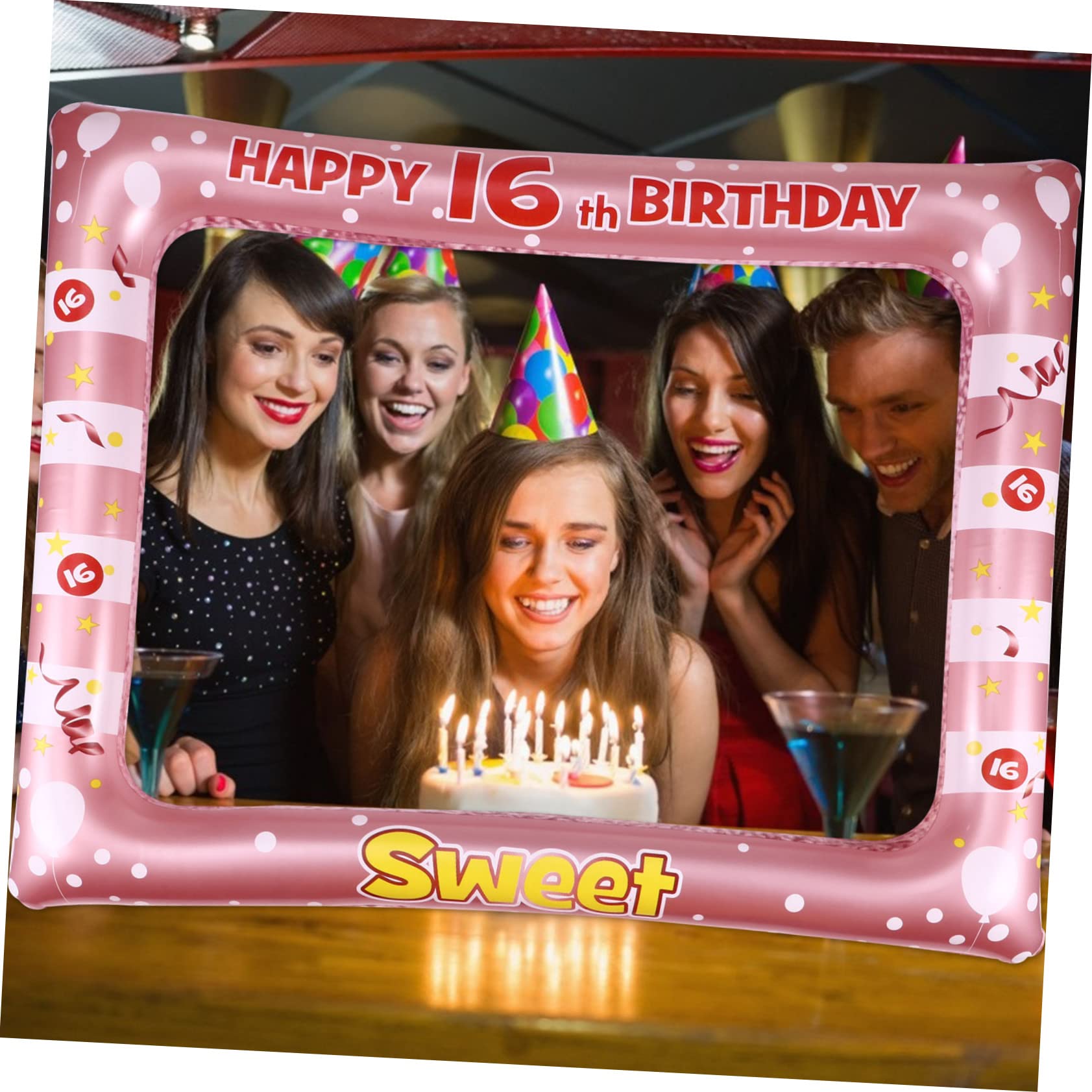 ifundom 3pièces Cadre Photo Gonflable pour Anniversaire Accessoire Festif PVC pour Capturer des Moments Inoubliables à