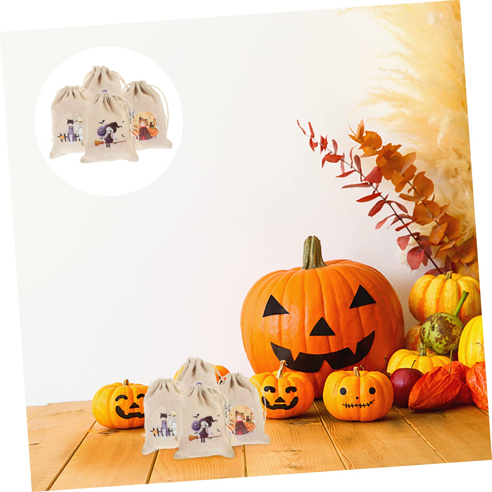 ULTECHNOVO 160stücke Halloween Geschenktüten Aus Baumwolle Stabile Zugbeutel Sammeltaschen Für Süßigkeiten Und Deko Für Halloween-feiern Und Ganzjährig Nutzbar