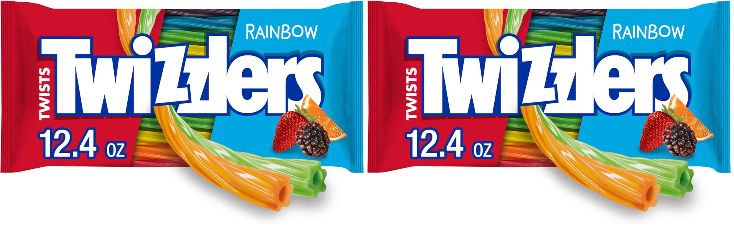 Twists Rainbow Flavored Licorice Style, Chewy Candy Bag, 12.4 oz (Pack of 2)