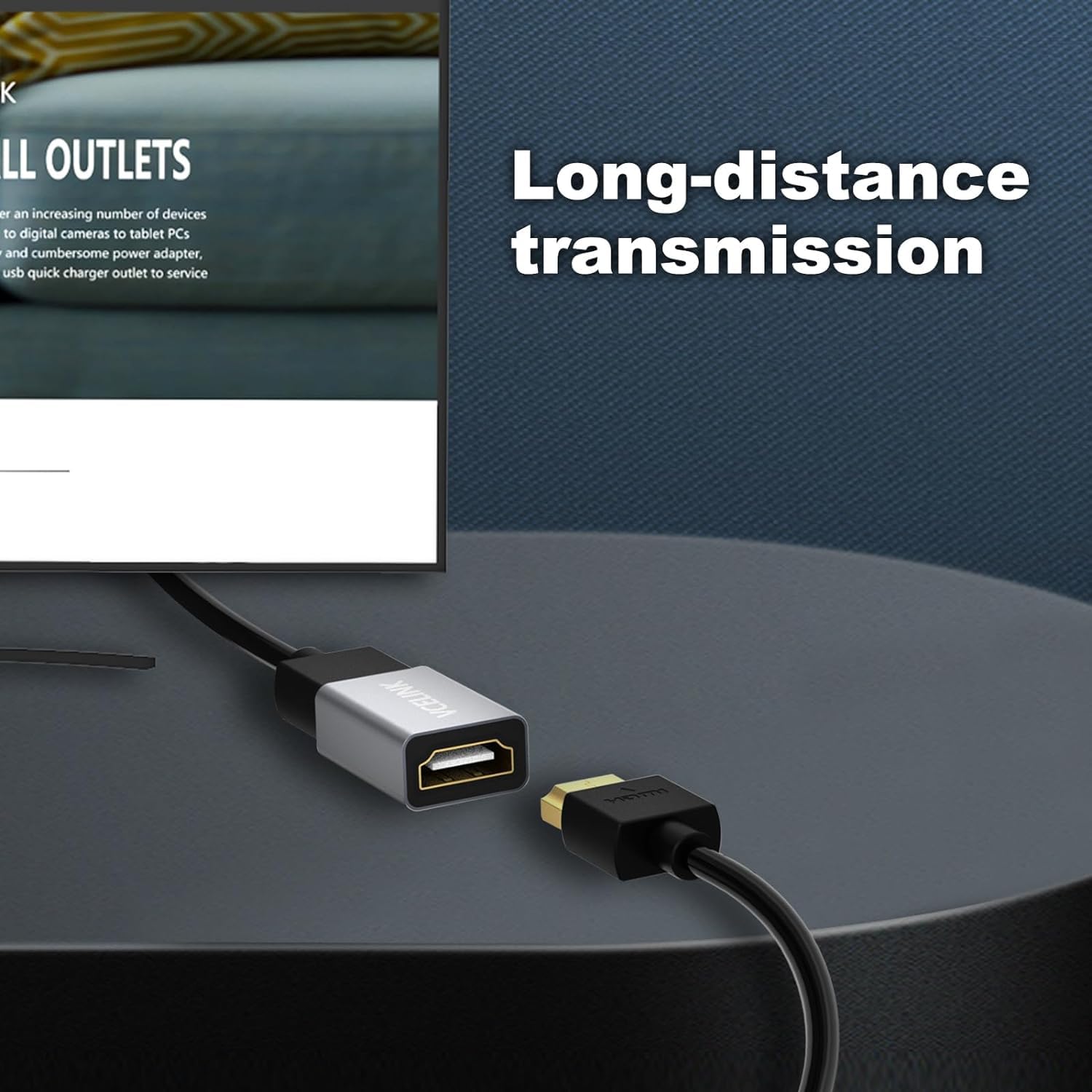 VCELINK Łącznik HDMI 8K, przedłużacz adaptera żeńskiego na żeński 2.1, pozłacane złącze HDMI, obsługa 8K/4K przy 60 Hz UHD, rozdzielczość 7680 * 4320, 3D, HDR, ARC do laptopa, komputera, monitora
