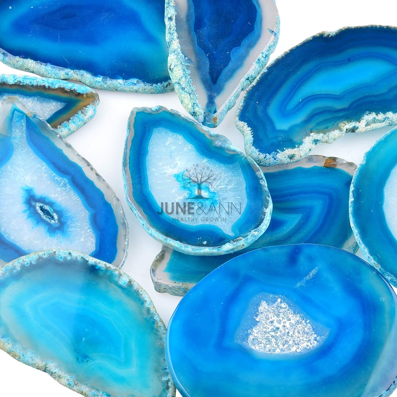 June&Ann Blue Agate Light Table Slices,Large Size,approx. 3-4inch Length - Image 4