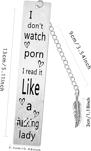 Miniatura 2 de Marcapáginas divertidos, regalos con texto en inglés "I Don't Watch Porn. I Read it Like a Lady", regalo para mujeres, niñas, hija, tía, hermana,