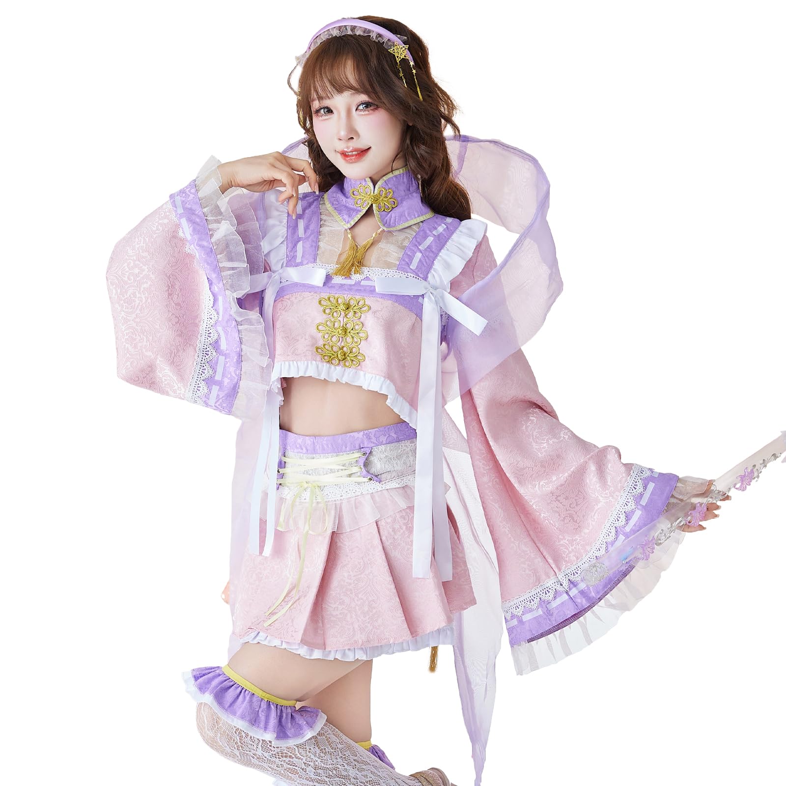 Malymoon 織姫様　七夕　コスプレ衣装 Amazon.co.jp: [Malymoon] コスプレ 織姫 七夕 紫 レース セットアップ