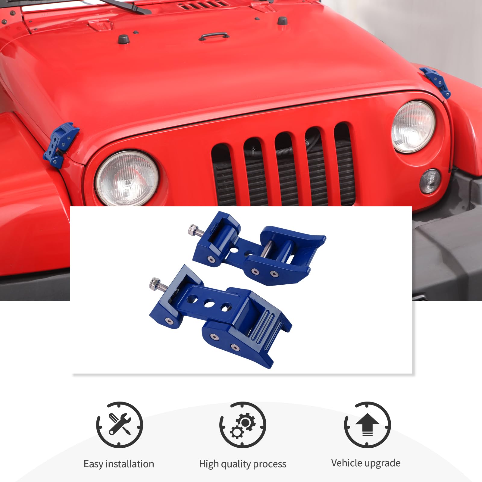 Amazon.com: CheroCar Blue Hood Latches Hood Lock Catch Latches Kit