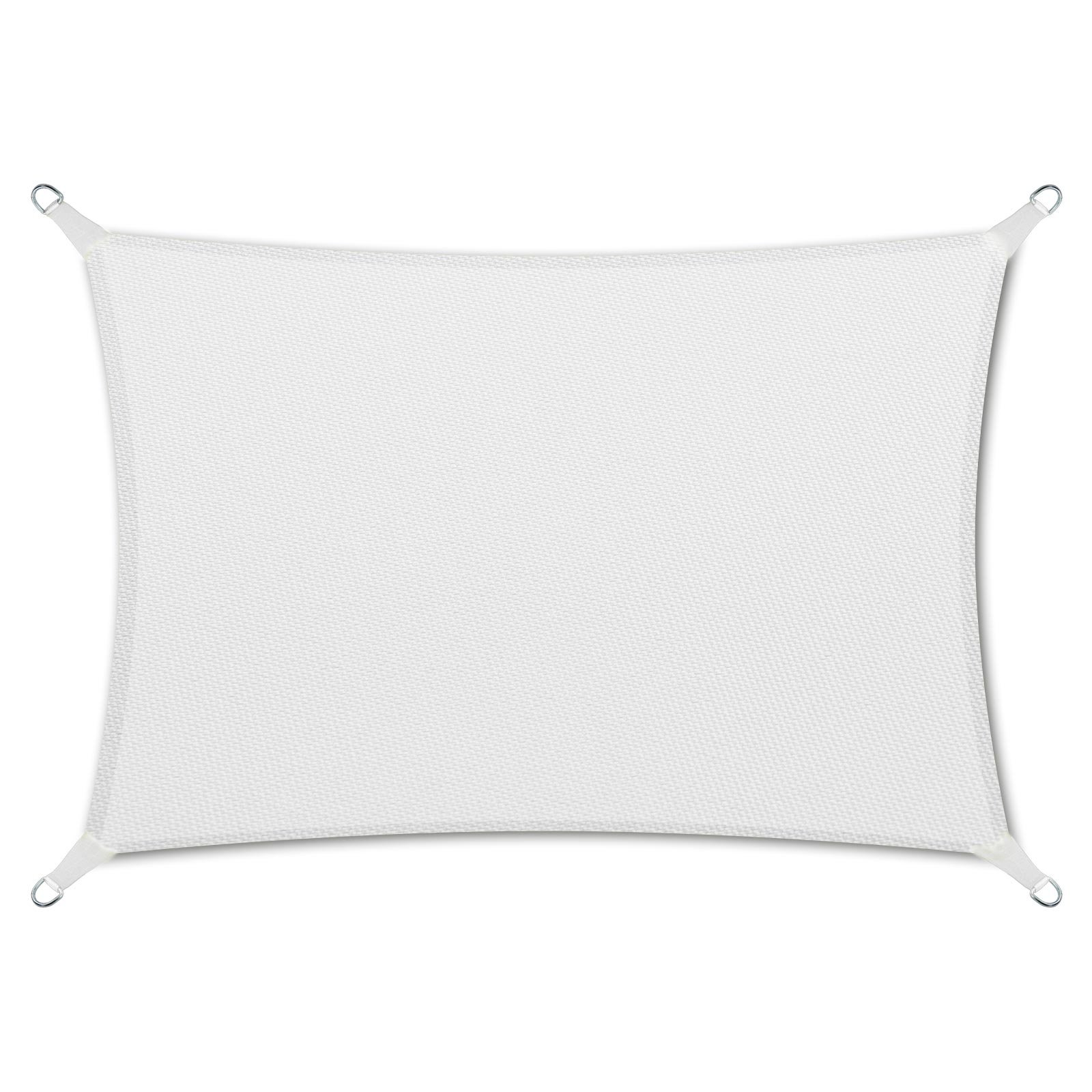 casa pura Voile d'Ombrage - Toile + Kit de Fixation Inclus | Toile Ombrage Imperméable | Voile Résistante Pluie/UV, Protection Solaire Durable - Lavable en Machine (Blanc, 5 x 7 m + Accroche)