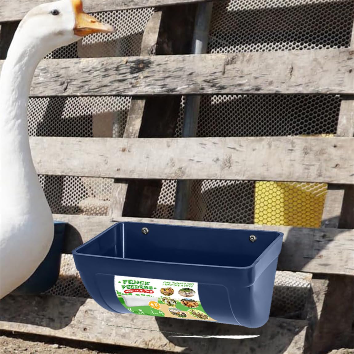 Mangiatoie Da Recinzione Per Polli E Animali Da Fattoria - Set Da 2 Pezzi Con Clip - Foto 2