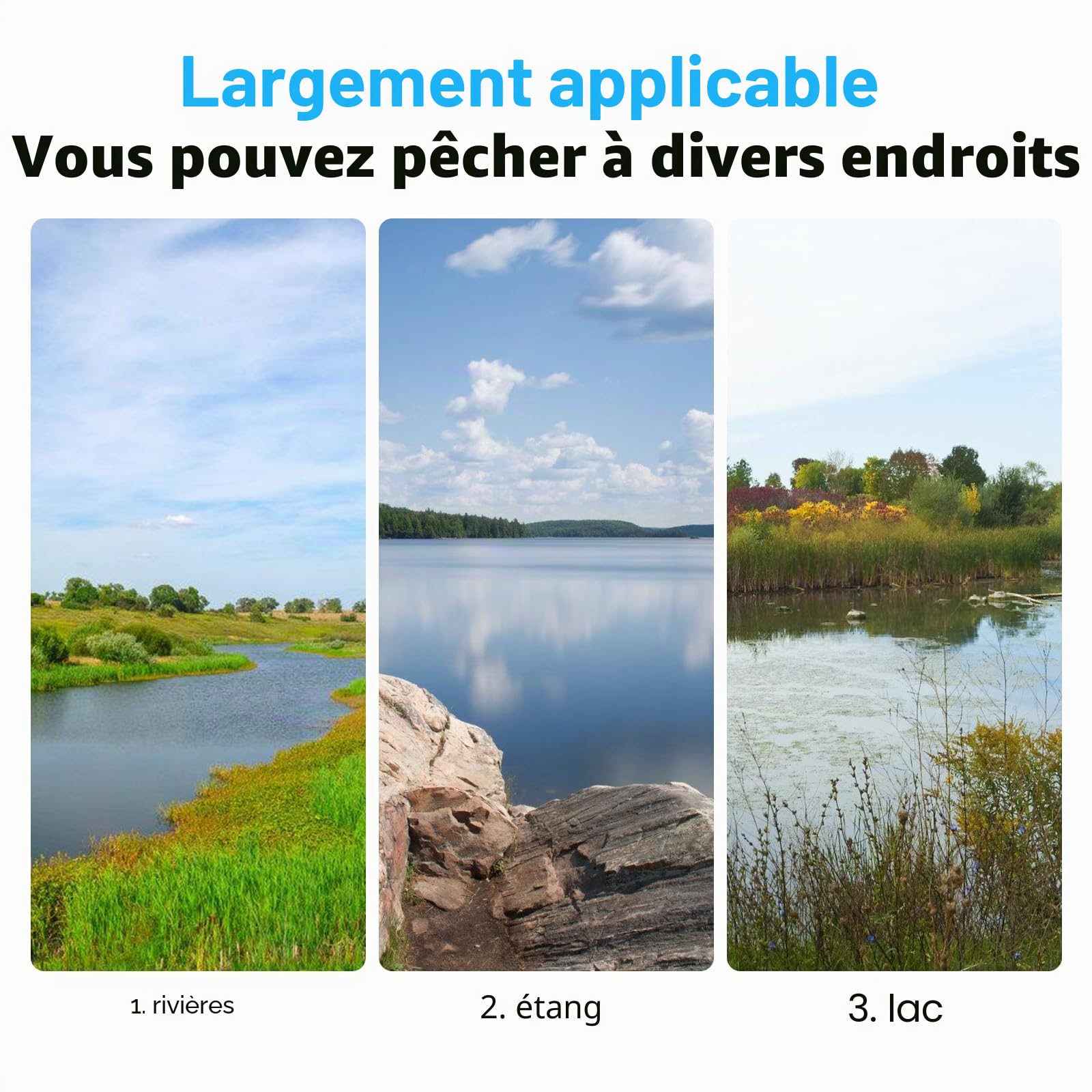 Épuisette de pêche en caoutchouc - 130 cm - Épuisette télescopique pour adultes et enfants