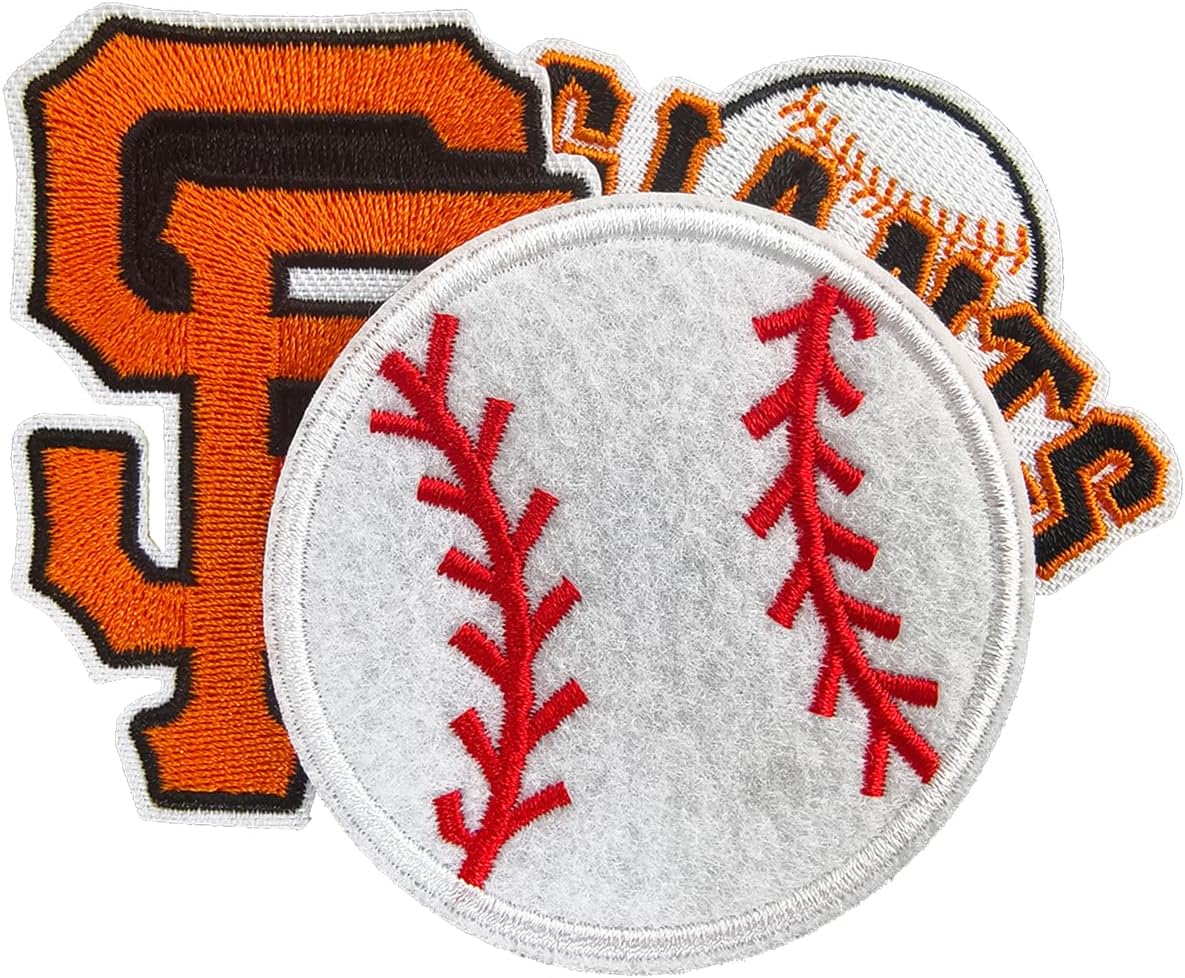 3Psc San Francisco Fans' Favorite Baseball Iron On Patches, for Jacket Backpack Jeans Jacket Woman&Man