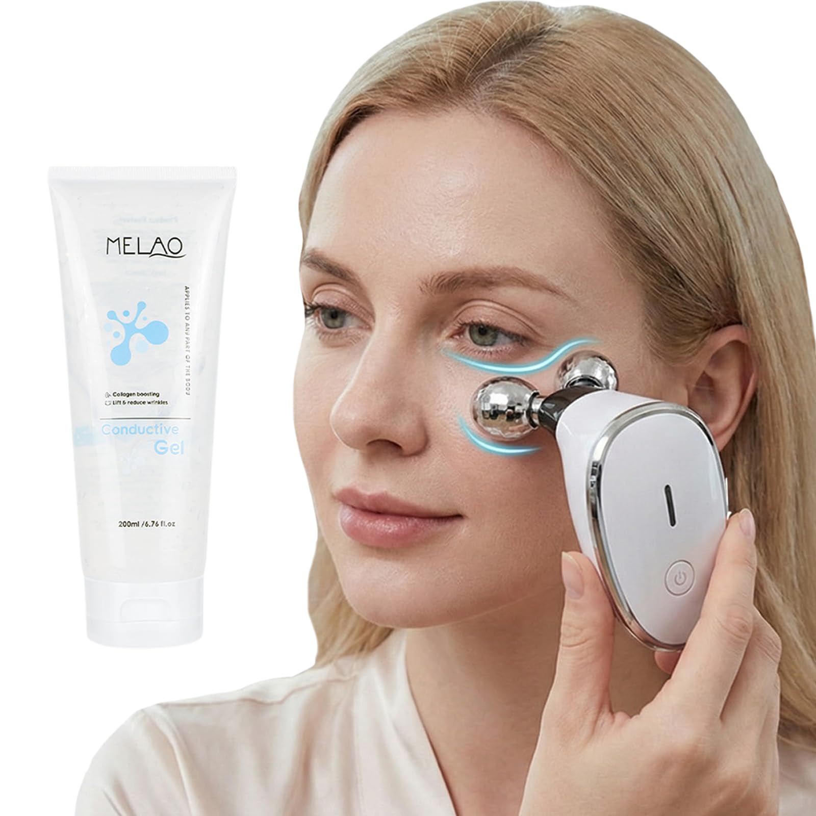 Elitzia ETKS186 Nacken-Augen-Massagegerät, EMS-Mikrostrom, Gesichtsroller mit Vibration, Anti-Aging, Lifting, Straffung für Falten, feine Linien, Doppelkinn-Hautpflege, tragbares Schönheitsgerät