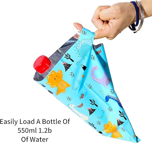 Miniatura 3 de HABILE 48 bolsas de plástico para fiestas, bolsas de plástico más gruesas con asas para todo tipo de fiestas de vacaciones (dinosaurios)