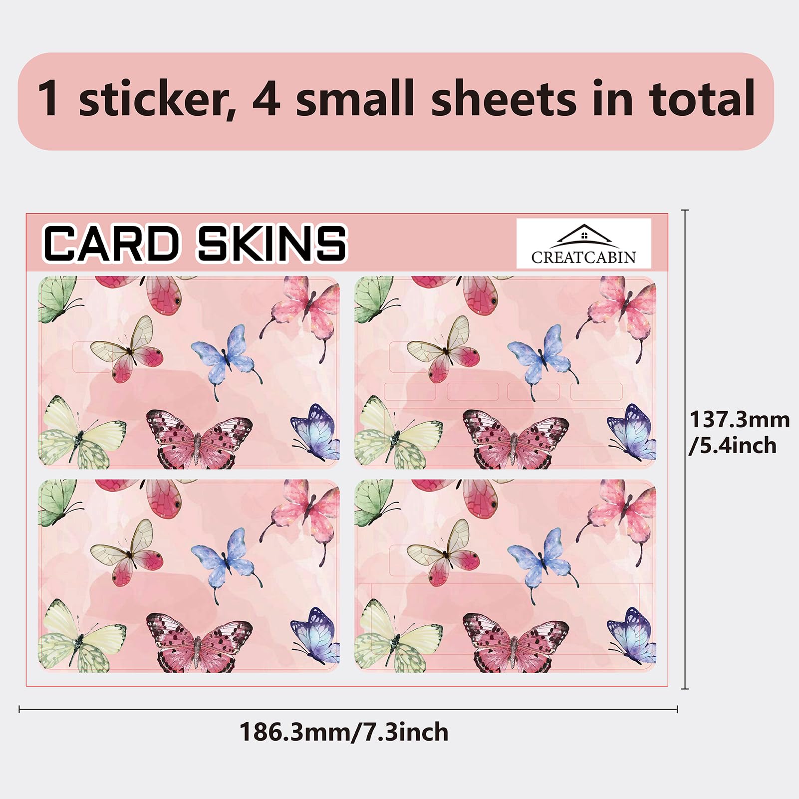 CREATCABIN Carte Peau Autocollant Paillettes Crédit Carte De Débit