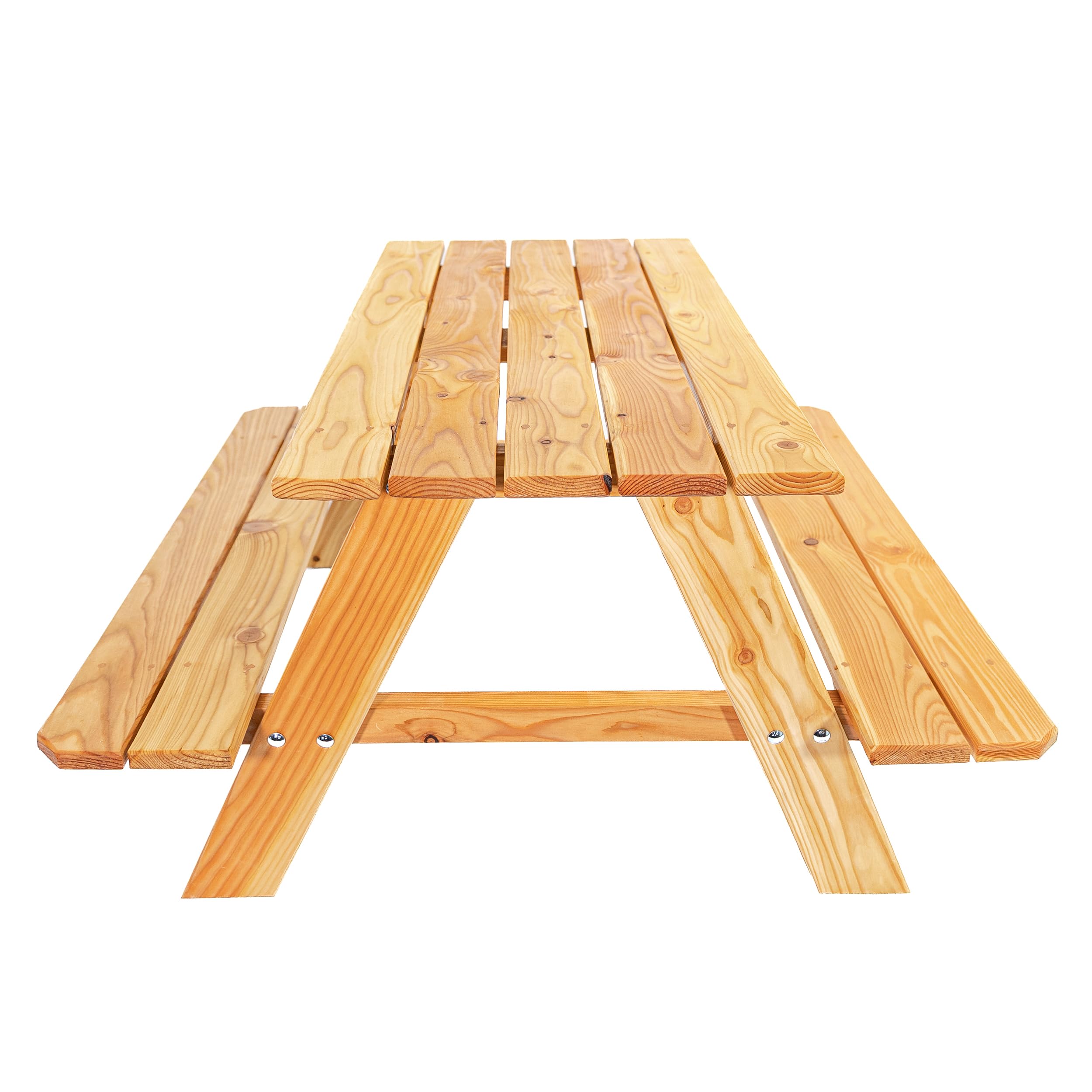 Lemodo Kinderpicknicktisch Natur Lärchenholz, Kindersitzgruppe Outdoor, Picknicktisch Kinder für Garten, Terrasse & Balkon, Sitzgruppe für Kinder, Kindertisch Holz, Gartentisch, Outdoor