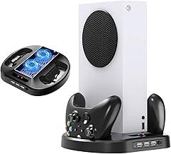 Vertical Cooling Fan Stand for Xbox Series S Console with Charging Stand, LETPLY Cooler Fan System Dual Controller Charger Station for Xbox Series S/X, Charging Station Dock for Xbox Controller