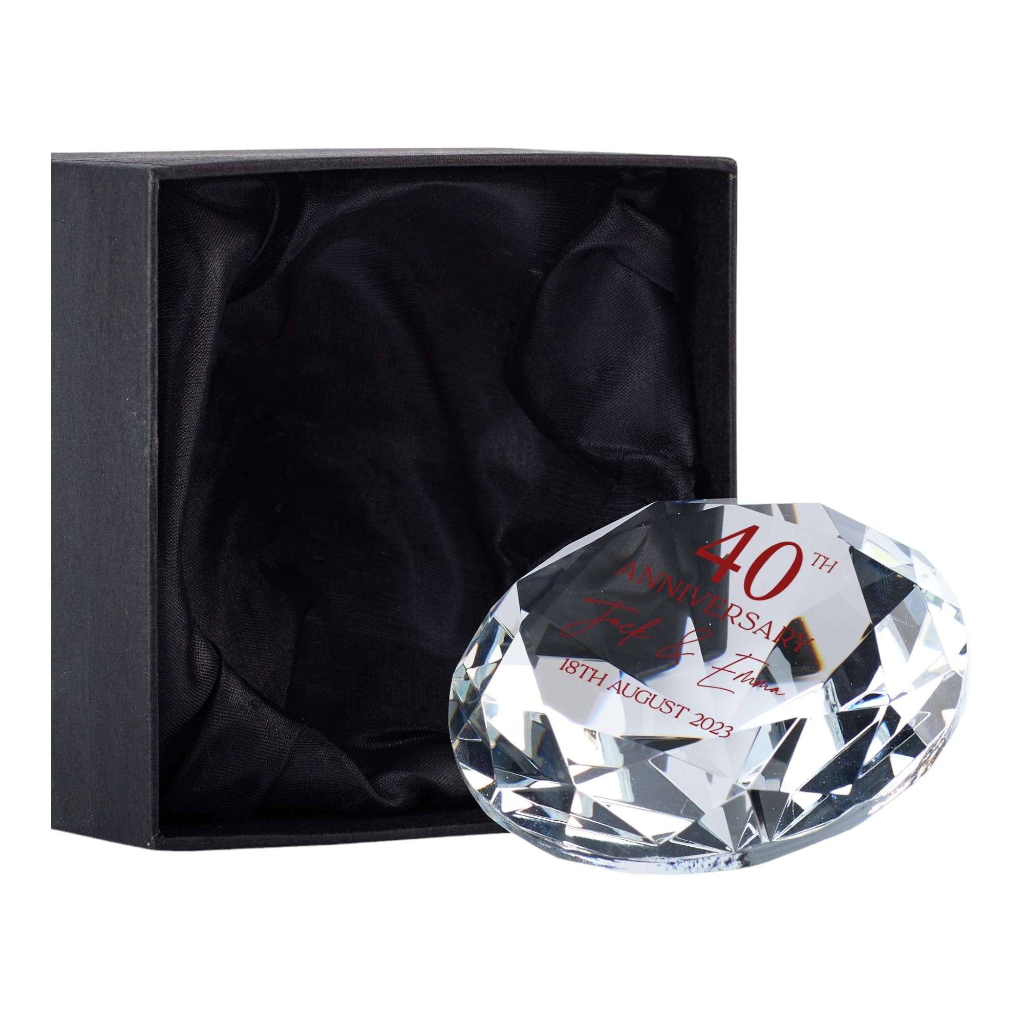 ukgiftstoreonline Personalised 40 Years Wedding Anniversary Romantic Gift Crystal Diamond