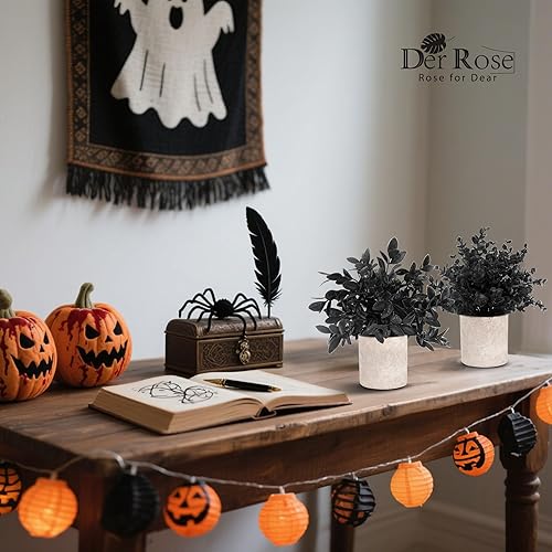 Miniatura 9 de Der Rose 6 mini plantas falsas artificiales en maceta, plantas de escritorio para el hogar, oficina, granja, baño, decoración de dormitorio