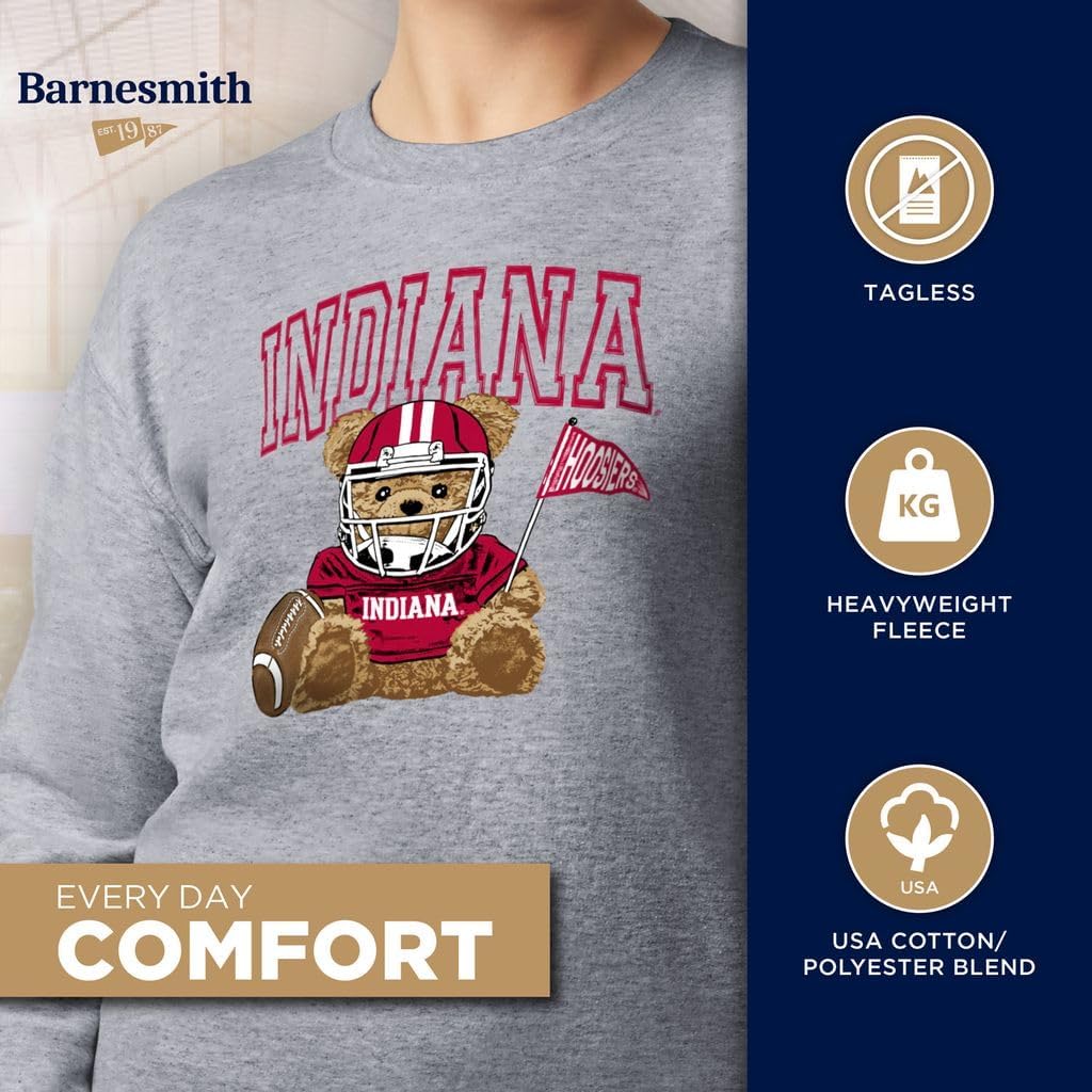 Barnesmith NCAA Football Teddy Bear Logo Adult Unisex Crewneck Sweatshirt - Image 3