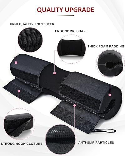 Miniatura 4 de Juego de almohadillas para sentadillas, acolchado de nailon antideslizante, almohadilla de espuma gruesa para sentadillas, estocadas y acolchado de