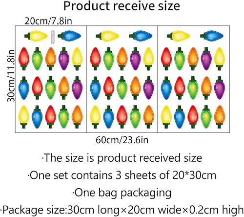 Miniatura 7 de Calcomanías de pared de Navidad que brillan en la oscuridad, calcomanías de pared brillantes y alegres, calcomanías luminosas de bombilla de