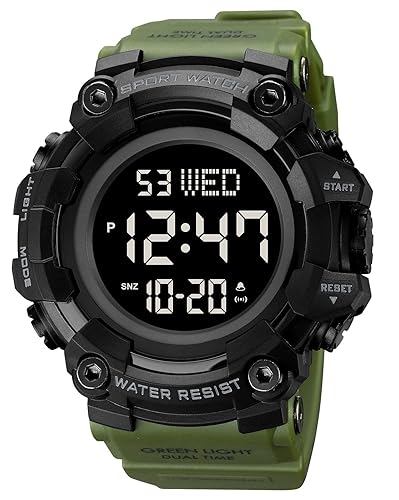 FANMIS Men's Digital 50M Waterproof Electronic Sport Watch Rubber Band