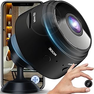 Retoo Mini Kamera, Überwachungskamera, Sicherheitskamera Full HD, Kleine für Innen, Bewegungserkennung, Lange Batterielaufzeit, Aufnahme auf SD-Karte, 2,4 G Wi-Fi-kompatibel, Schwarz