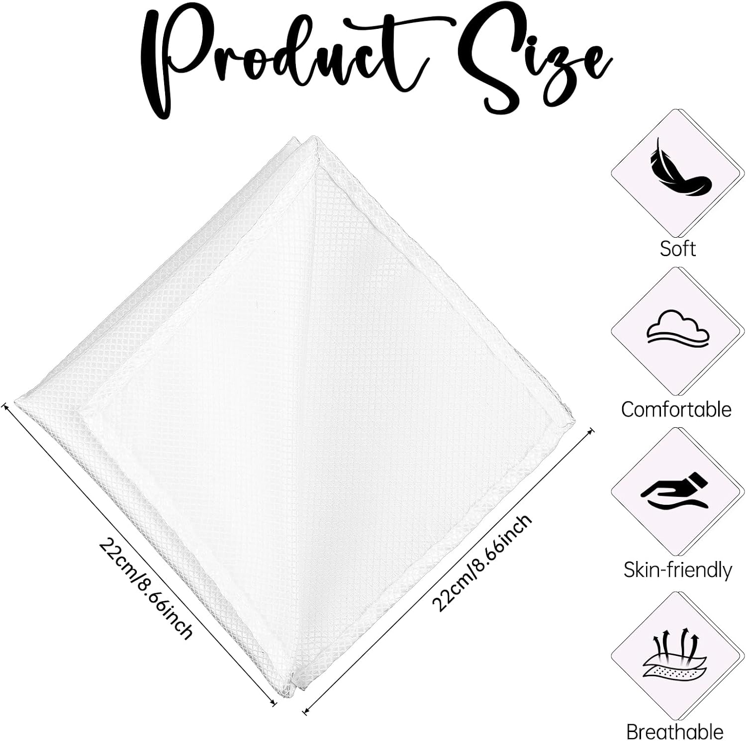 Molain Mens Pocket Square Satin Pocket Square for Men Solid Color Handkerchief Suit Pocket Squares Classic Pure Silk Hankies