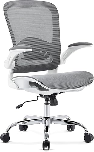 Silla de oficina, asiento de malla, silla de escritorio ergonómica con soporte lumbar ajustable, respaldo alto para computadora Chai r con
