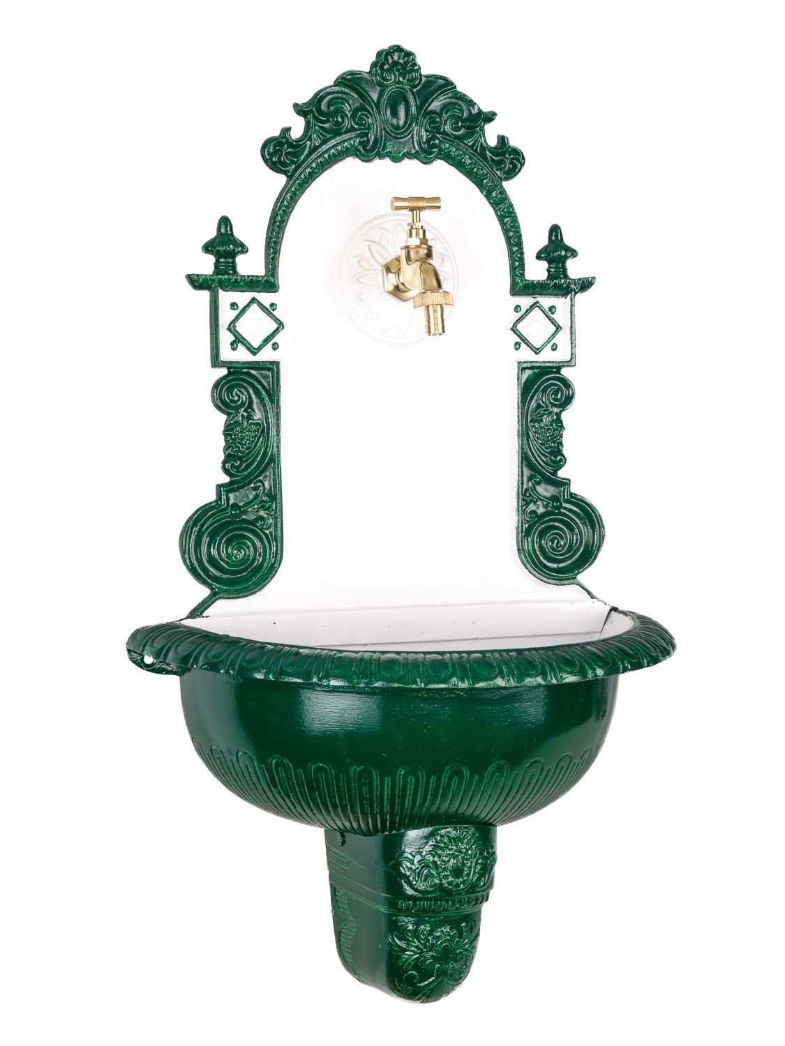 aubaho Nostalgia lavandino Fontana Fontana a Muro 71,5cm Alu Giardino Fontana Giardino