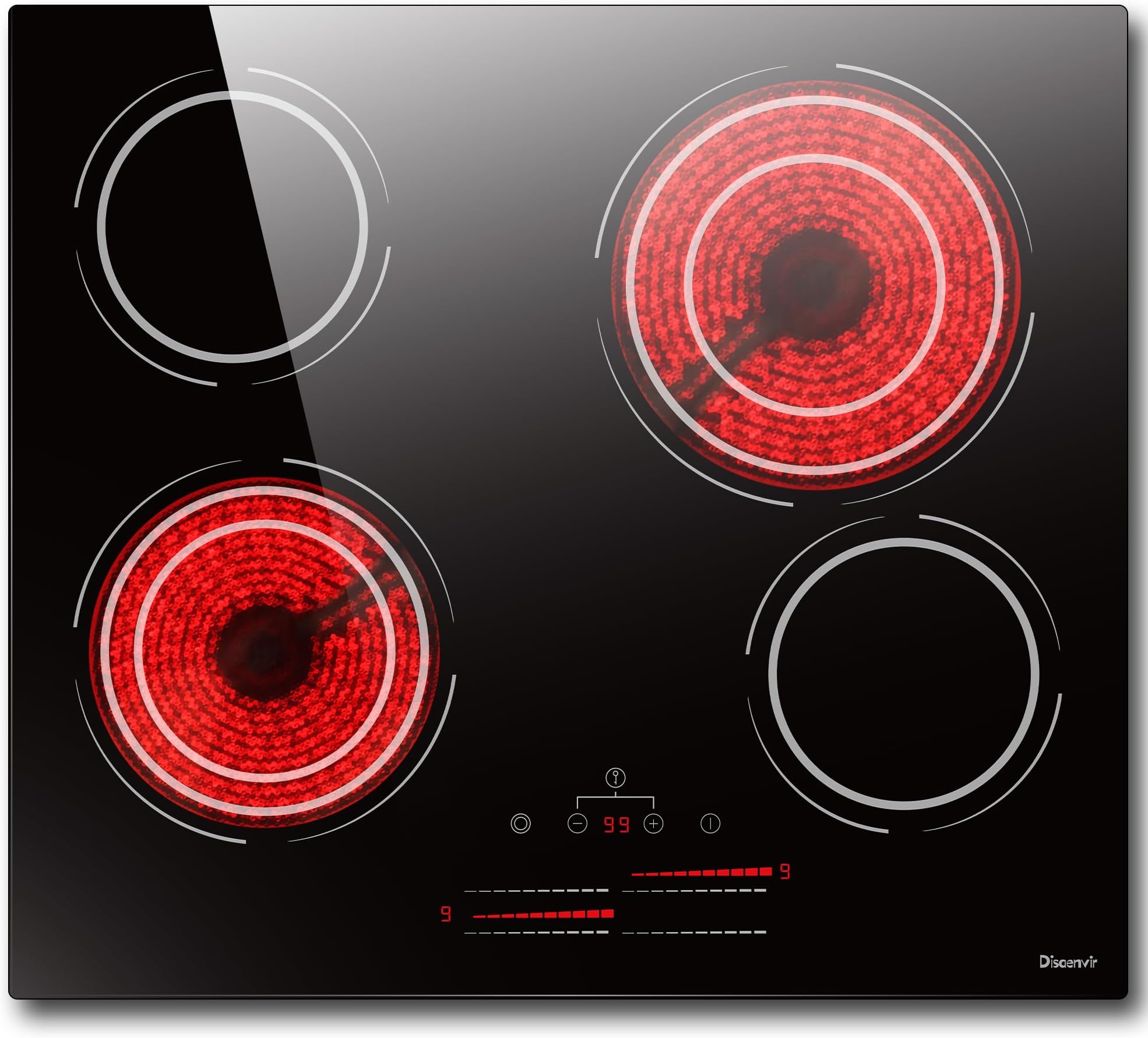 CDV Cerankochfeld 4-Zonen Induktion - 59cm Autark Mit Touch & Timer - 6000W Für Alle Töpfe