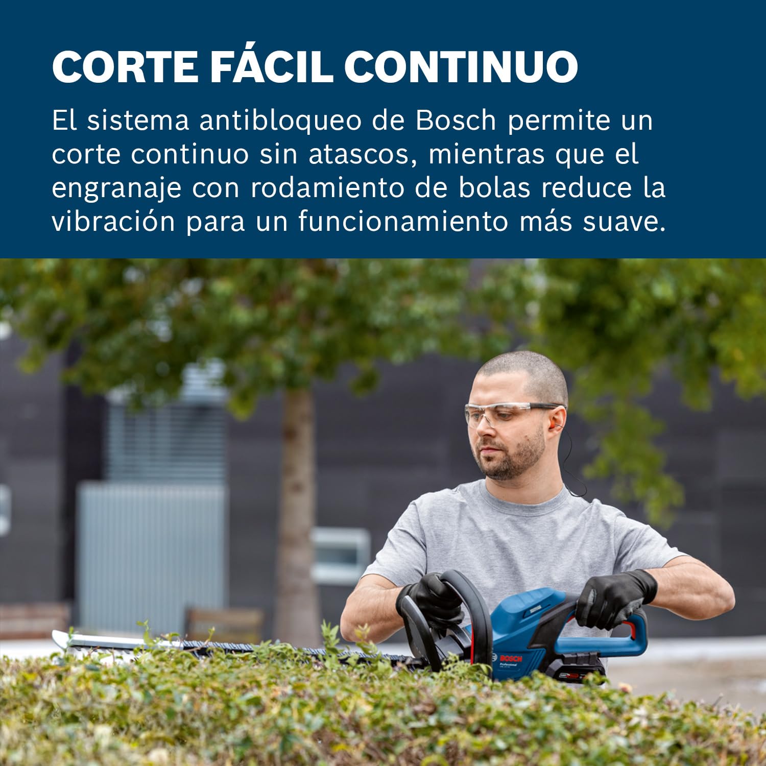 Bosch Professional 18V System cortasetos a batería GHE 18V-60 (motor sin escobillas, capacidad de corte de 20 mm)