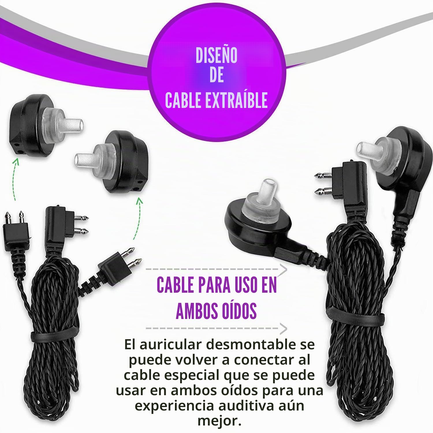 Dispositivo de mejora de voz con Duo Mic/Ear Plus Micrófono adicional y juego de auriculares, dispositivo personal de MEDca