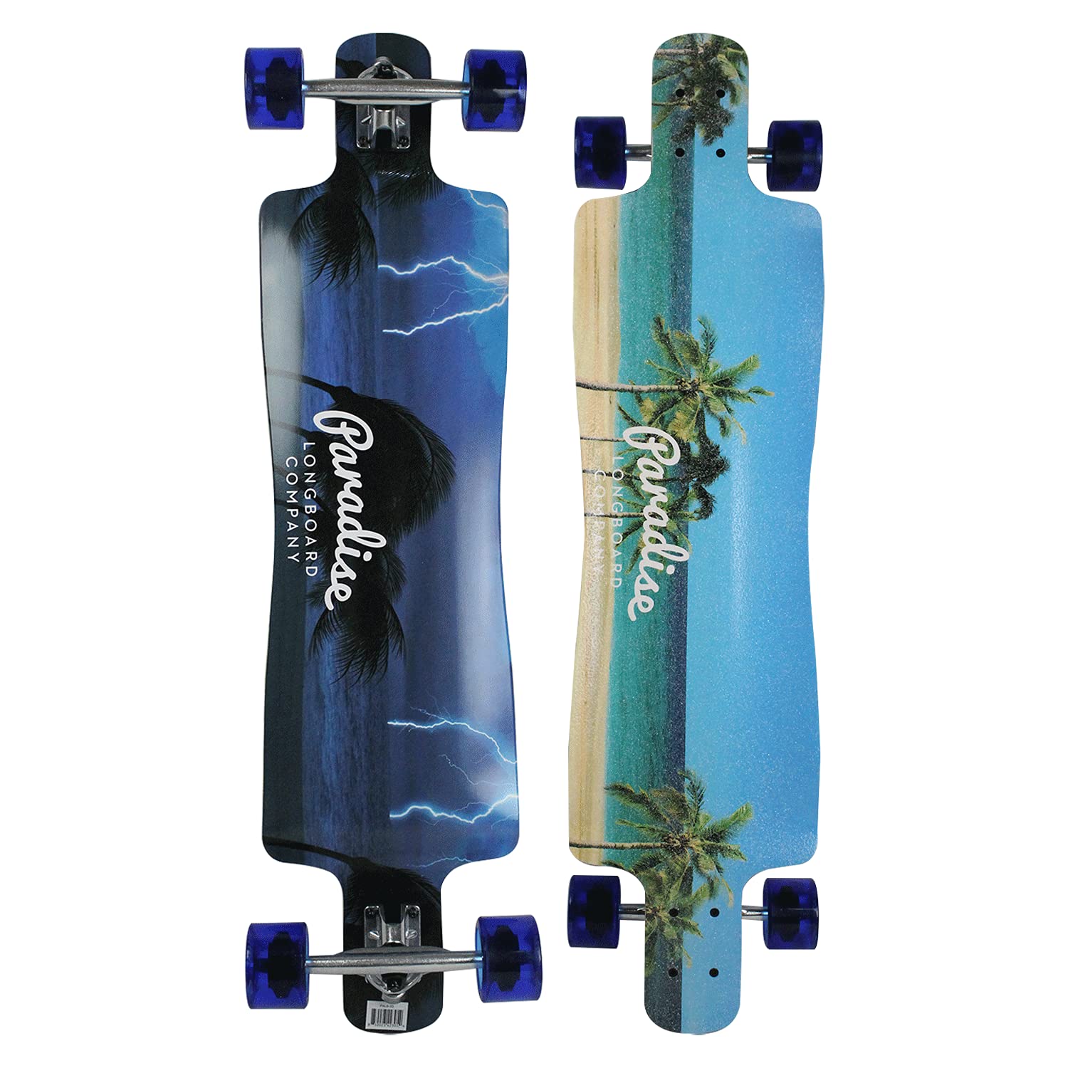 Paradise Longboard Drop Down Complete Cruiser Skateboard, Stormy Beach, 10
